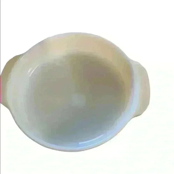 Vintage Fire King Peach Luster Round Serving Dish with Handles - Picture 2 of 3